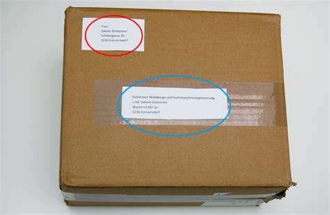 paket beschriftung